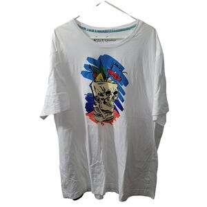 Robert Graham Men's White Skull Graphic T Shirt Size 3XL 111124-0968